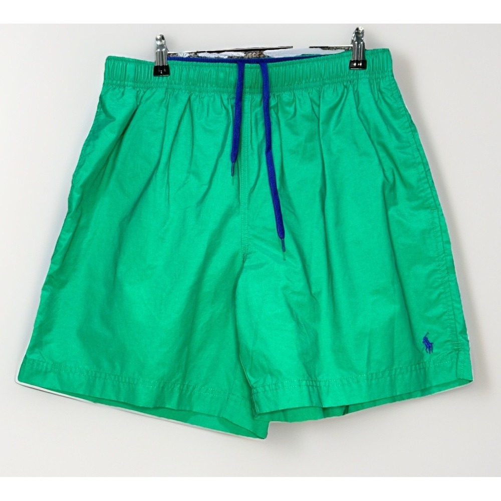 Vintage 90's Polo Sport Ralph Lauren Mens Green Swim Trunks Shorts Lined M - Picture 3 of 10